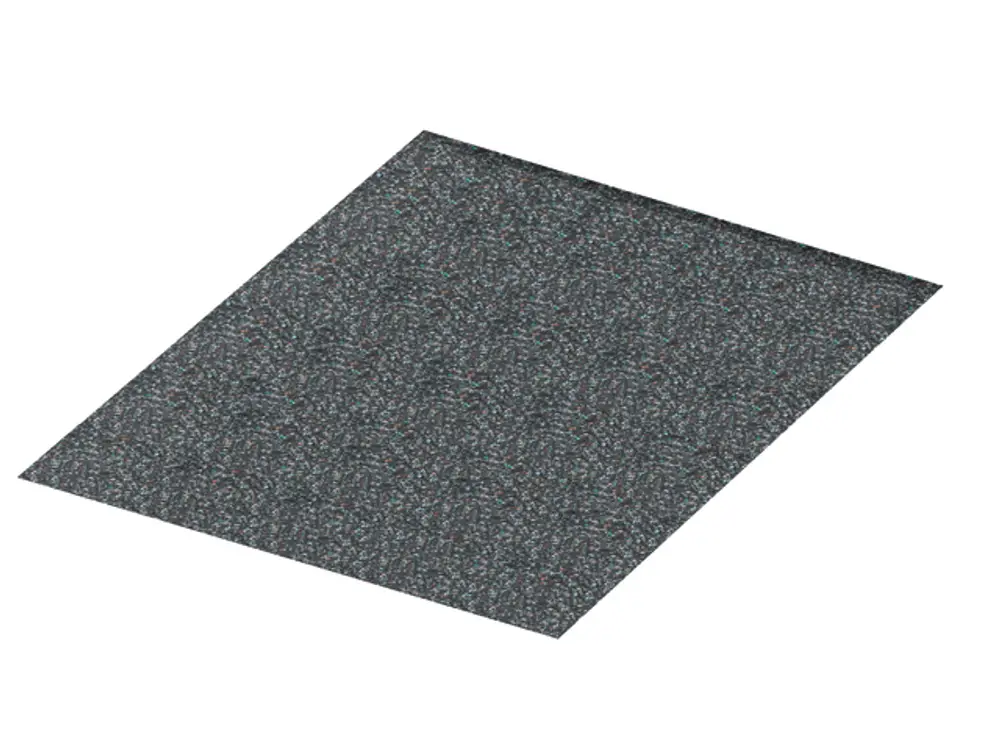 TECE-Schallschutzmatte in dunkler Farbe, flach und rechteckig, mit strukturierter Oberfläche, für den Einsatz in Drainprofilen und -systemen.